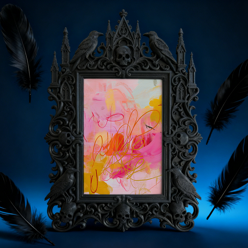 Sturdy-and-chic Gothic Dark-style Photo Frame | Gothic Halloween Trick-or-Treat Station Decor, Photo Ornament, Dual-use Display, Wear-resist
