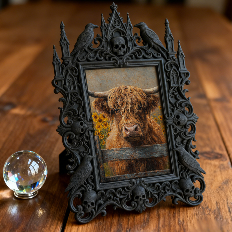 Elegant-gothic Gothic Dark-style Photo Frame | Dark Art Exhibition Opening Decor, Photo Ornament, Wall-mountable & Tabletop, Elegant Frame