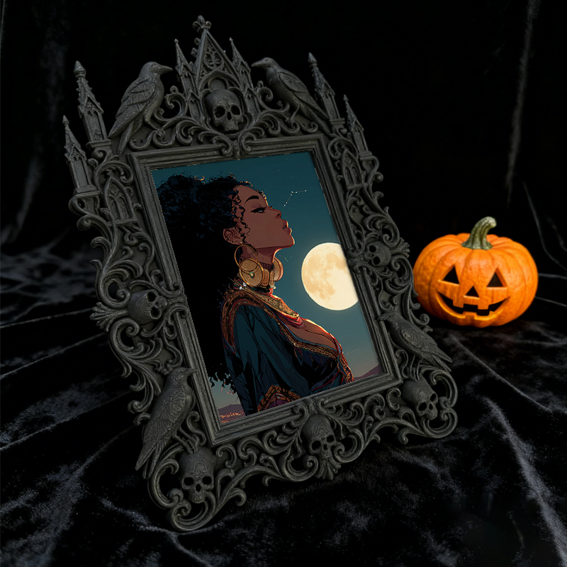 Collector-essential Gothic Dark-style Photo Frame | Vintage Horror Comic Convention Decor, Photo Ornament, Wall/Table Dual-use, Display-grad