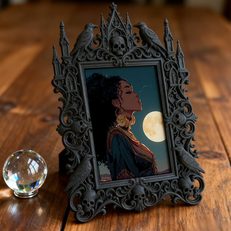 Collector-essential Gothic Dark-style Photo Frame | Vintage Horror Comic Convention Decor, Photo Ornament, Wall/Table Dual-use, Display-grad