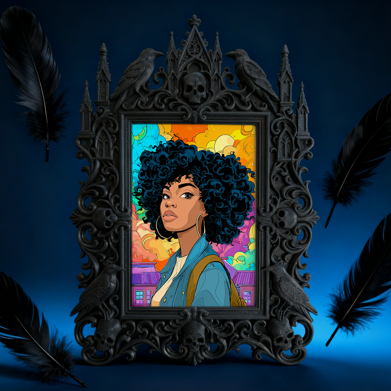 Bold-and-unique Gothic Dark-style Photo Frame | Dark Fantasy RPG Game Night Decor, Photo Ornament, Wall-mountable & Tabletop, Creative Frame