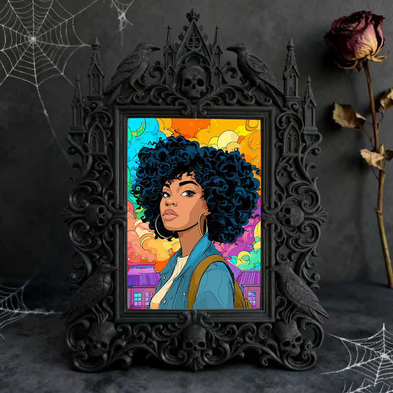 Bold-and-unique Gothic Dark-style Photo Frame | Dark Fantasy RPG Game Night Decor, Photo Ornament, Wall-mountable & Tabletop, Creative Frame