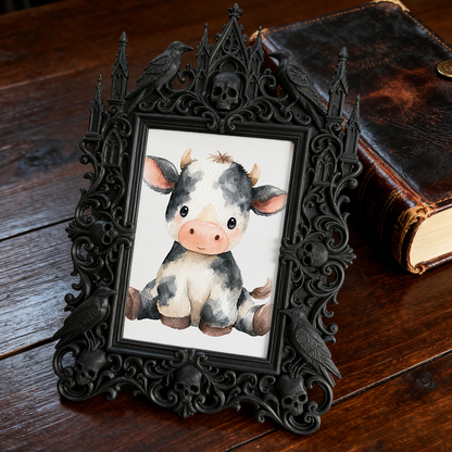 Cute-gothic Gothic Dark-style Photo Frame | Gothic Pet Halloween Costume Contest Decor, Photo Ornament, Dual-use Display, Cute Frame