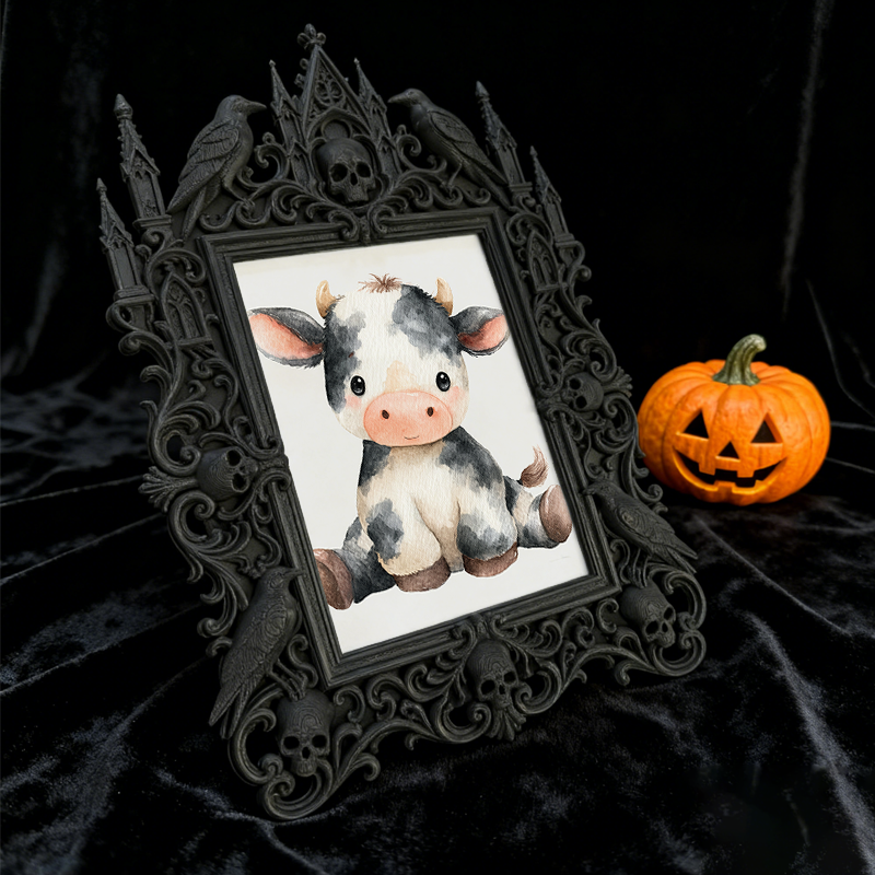 Cute-gothic Gothic Dark-style Photo Frame | Gothic Pet Halloween Costume Contest Decor, Photo Ornament, Dual-use Display, Cute Frame