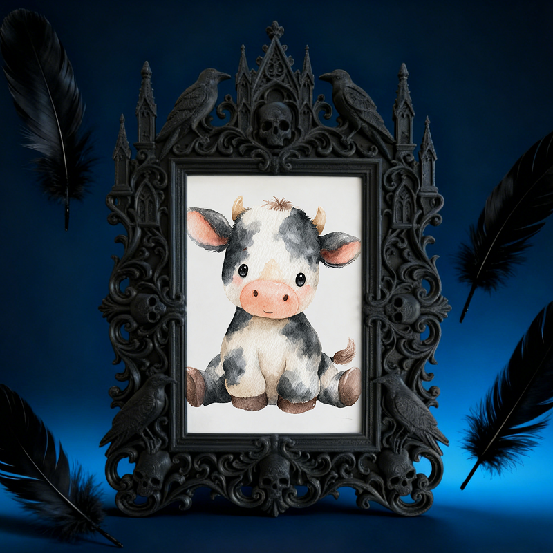 Cute-gothic Gothic Dark-style Photo Frame | Gothic Pet Halloween Costume Contest Decor, Photo Ornament, Dual-use Display, Cute Frame