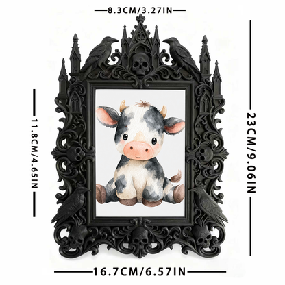 Cute-gothic Gothic Dark-style Photo Frame | Gothic Pet Halloween Costume Contest Decor, Photo Ornament, Dual-use Display, Cute Frame