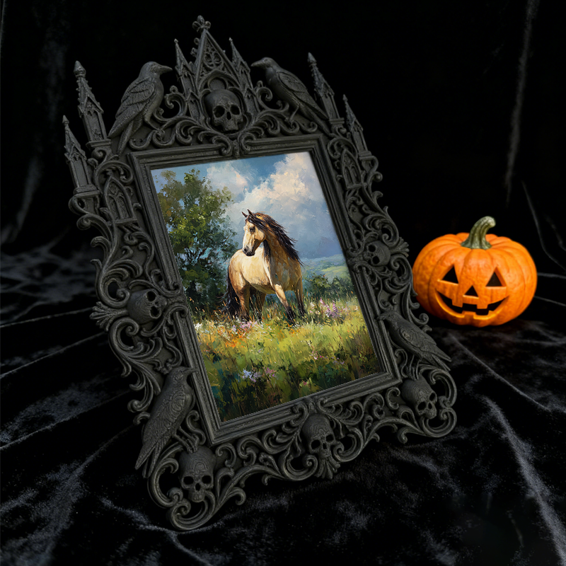 Fan-favorite-pick Gothic Dark-style Photo Frame | Vampire-themed Bedroom Wall Decor, Photo Ornament, Wall-mountable & Tabletop, Lightweight 