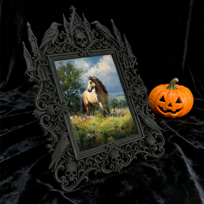Fan-favorite-pick Gothic Dark-style Photo Frame | Vampire-themed Bedroom Wall Decor, Photo Ornament, Wall-mountable & Tabletop, Lightweight 