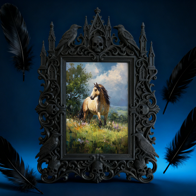 Fan-favorite-pick Gothic Dark-style Photo Frame | Vampire-themed Bedroom Wall Decor, Photo Ornament, Wall-mountable & Tabletop, Lightweight 