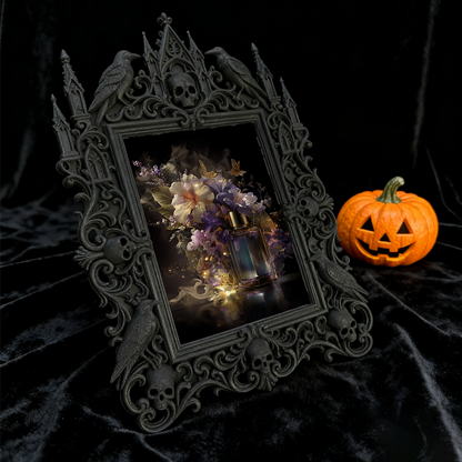 Fast-moving Gothic Dark-style Photo Frame | Witchy Living Room Crystal Corner Decor, Photo Ornament, Dual-use Display, Retro Plastic Frame