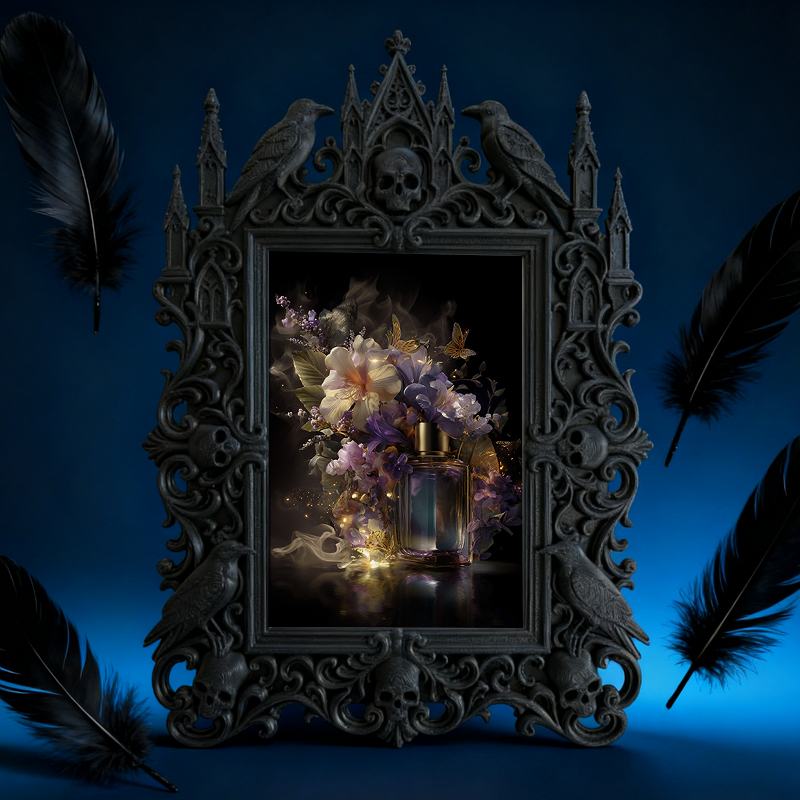 Fast-moving Gothic Dark-style Photo Frame | Witchy Living Room Crystal Corner Decor, Photo Ornament, Dual-use Display, Retro Plastic Frame