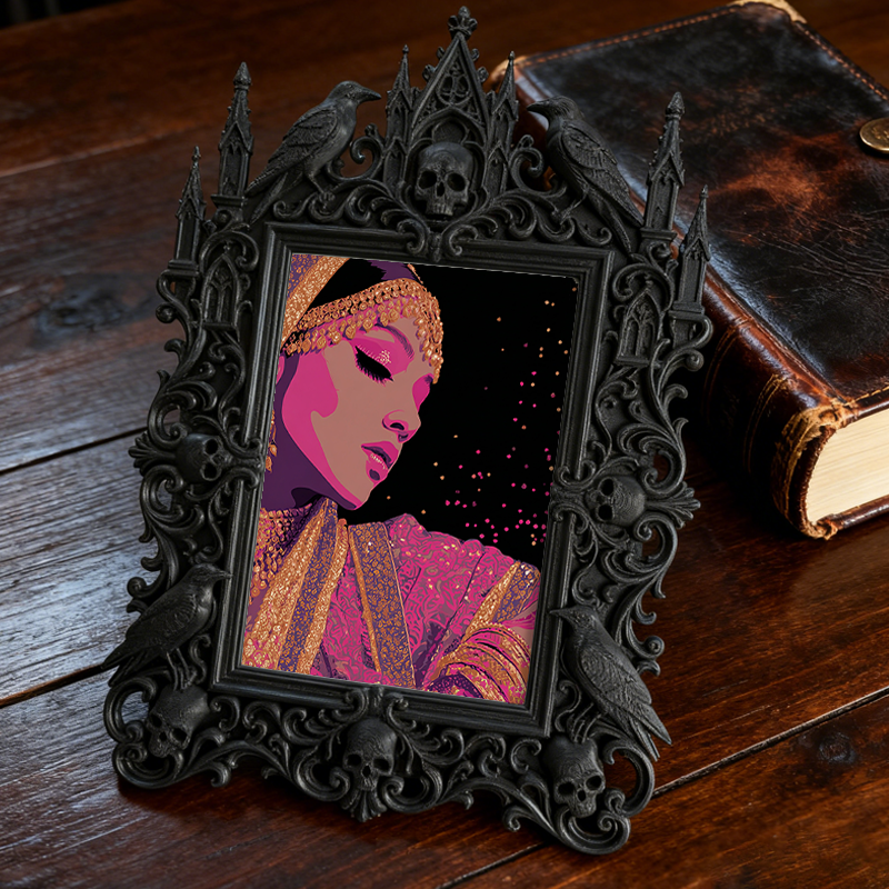 Style-setter Gothic Dark-style Photo Frame | Dark Academia Study Nook Decor, Photo Ornament, Wall/Table Dual-use, Eco-friendly Frame