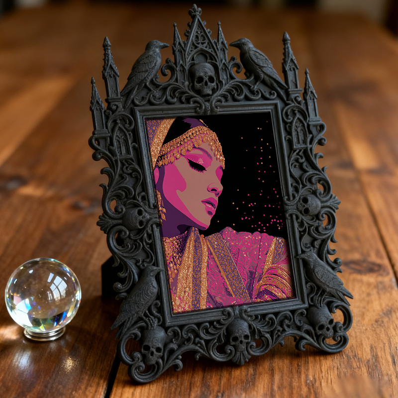 Style-setter Gothic Dark-style Photo Frame | Dark Academia Study Nook Decor, Photo Ornament, Wall/Table Dual-use, Eco-friendly Frame