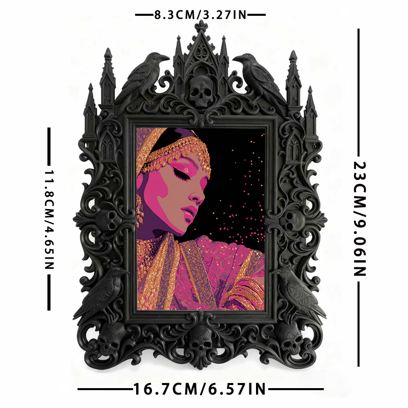 Style-setter Gothic Dark-style Photo Frame | Dark Academia Study Nook Decor, Photo Ornament, Wall/Table Dual-use, Eco-friendly Frame