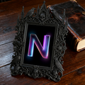 Must-have-gothic Gothic Dark-style Photo Frame | Gothic Bathroom Shelf Decor, Photo Ornament, Wall-mountable & Tabletop, Slim Frame