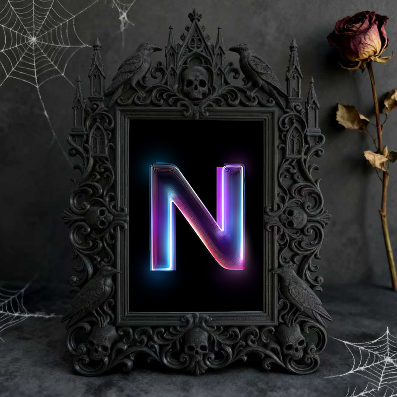 Must-have-gothic Gothic Dark-style Photo Frame | Gothic Bathroom Shelf Decor, Photo Ornament, Wall-mountable & Tabletop, Slim Frame
