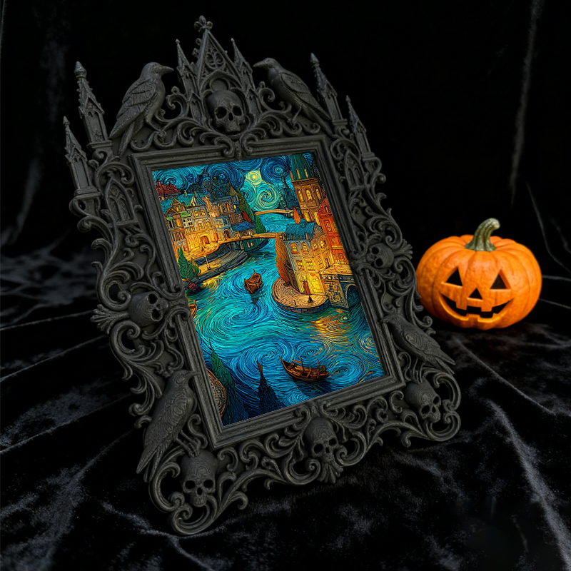 Customer-raved Gothic Dark-style Photo Frame | Werewolf-themed Cabin Wall Decor, Photo Ornament, Dual-use Display, Sturdy Frame