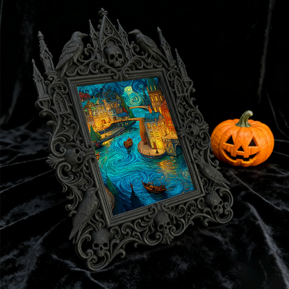 Customer-raved Gothic Dark-style Photo Frame | Werewolf-themed Cabin Wall Decor, Photo Ornament, Dual-use Display, Sturdy Frame