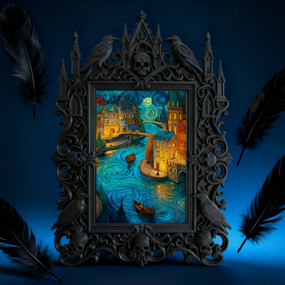 Customer-raved Gothic Dark-style Photo Frame | Werewolf-themed Cabin Wall Decor, Photo Ornament, Dual-use Display, Sturdy Frame