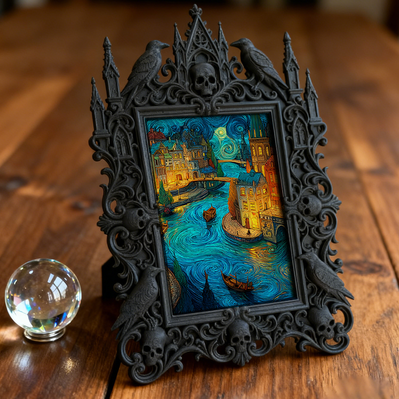 Customer-raved Gothic Dark-style Photo Frame | Werewolf-themed Cabin Wall Decor, Photo Ornament, Dual-use Display, Sturdy Frame