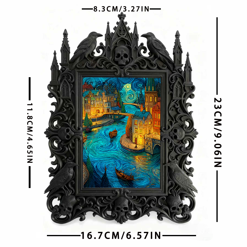 Customer-raved Gothic Dark-style Photo Frame | Werewolf-themed Cabin Wall Decor, Photo Ornament, Dual-use Display, Sturdy Frame