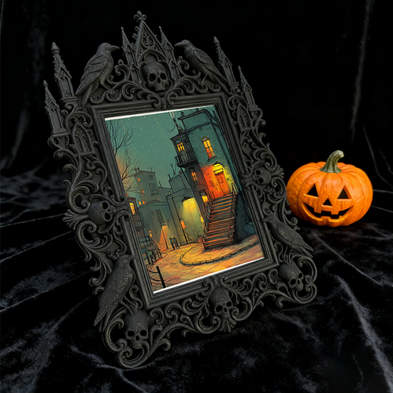 Hard-to-find Gothic Dark-style Photo Frame | Gothic Rooftop Terrace Decor, Photo Ornament, Wall/Table Dual-use, Rustic Frame