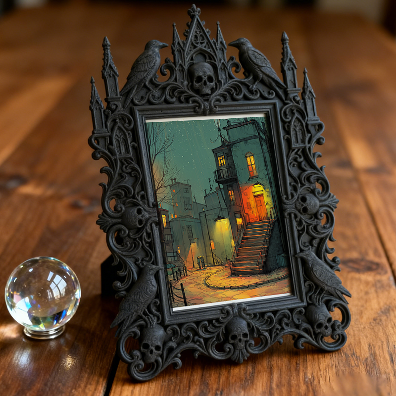 Hard-to-find Gothic Dark-style Photo Frame | Gothic Rooftop Terrace Decor, Photo Ornament, Wall/Table Dual-use, Rustic Frame
