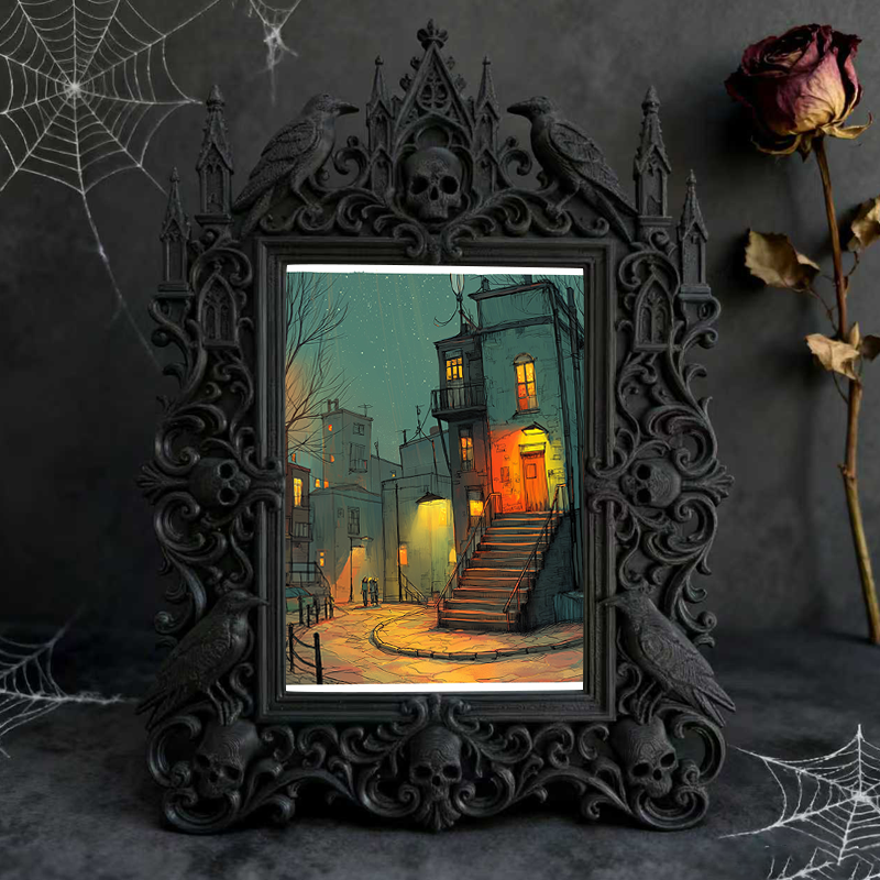 Hard-to-find Gothic Dark-style Photo Frame | Gothic Rooftop Terrace Decor, Photo Ornament, Wall/Table Dual-use, Rustic Frame