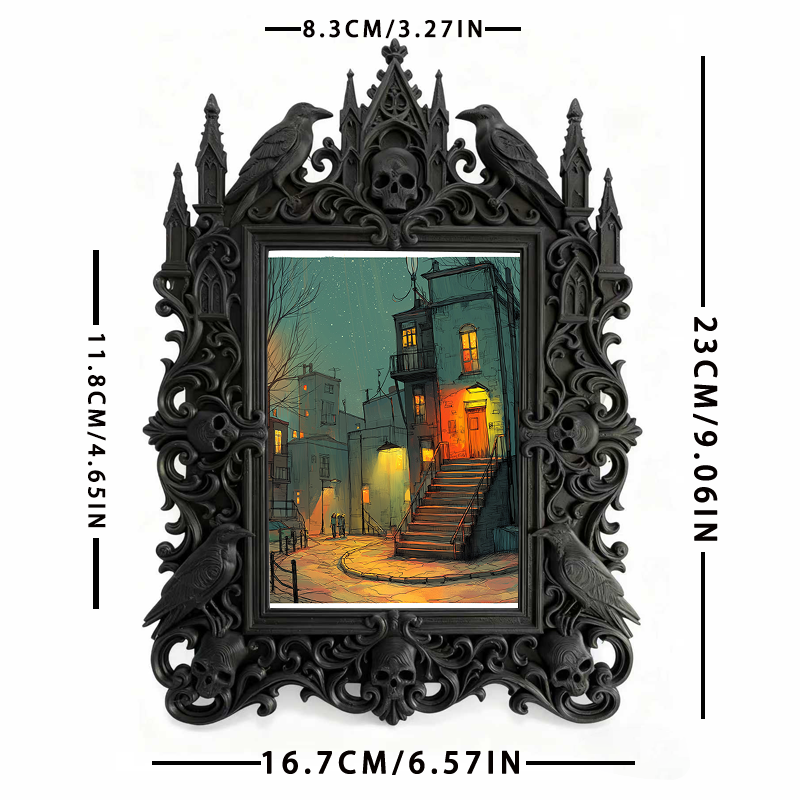 Hard-to-find Gothic Dark-style Photo Frame | Gothic Rooftop Terrace Decor, Photo Ornament, Wall/Table Dual-use, Rustic Frame