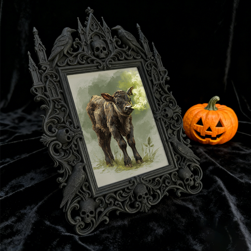 Pinterest-popular Gothic Dark-style Photo Frame | Gothic Kids’ Dark Fairy Tale Room Decor, Photo Ornament, Wall-mountable & Tabletop, High-g