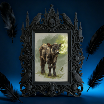 Pinterest-popular Gothic Dark-style Photo Frame | Gothic Kids’ Dark Fairy Tale Room Decor, Photo Ornament, Wall-mountable & Tabletop, High-g