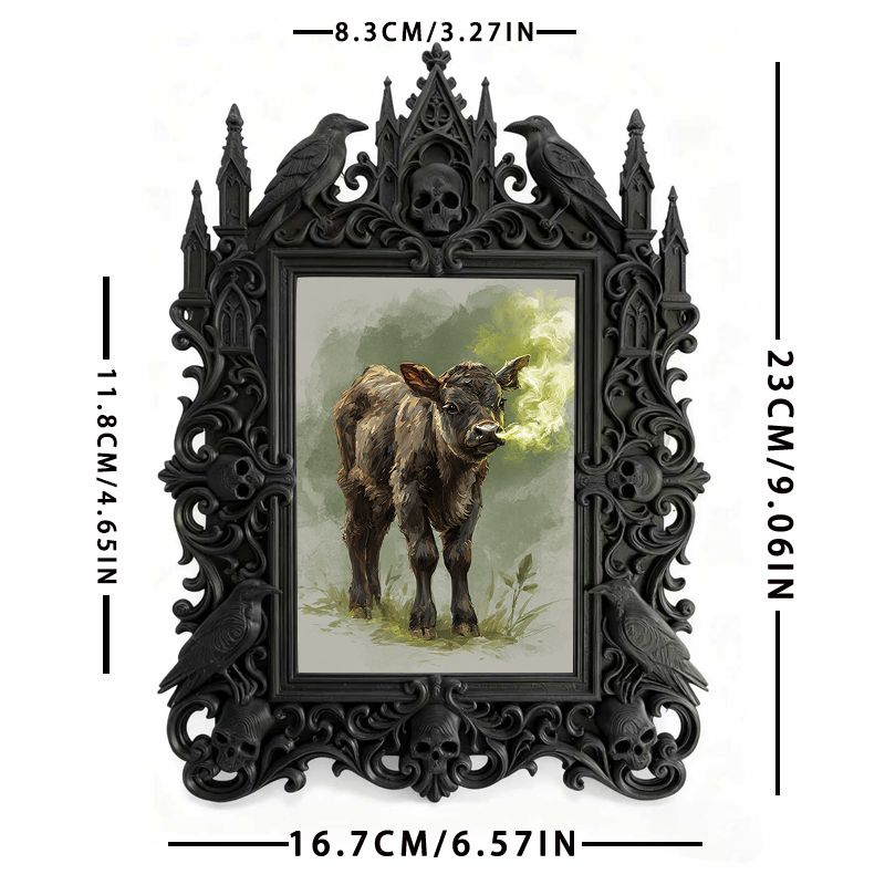 Pinterest-popular Gothic Dark-style Photo Frame | Gothic Kids’ Dark Fairy Tale Room Decor, Photo Ornament, Wall-mountable & Tabletop, High-g
