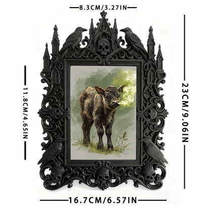 Pinterest-popular Gothic Dark-style Photo Frame | Gothic Kids’ Dark Fairy Tale Room Decor, Photo Ornament, Wall-mountable & Tabletop, High-g