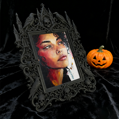 Cool-gothic-vibe Gothic Dark-style Photo Frame | Horror Movie Fan Cave Decor, Photo Ornament, Dual-use Display, Minimalist Frame
