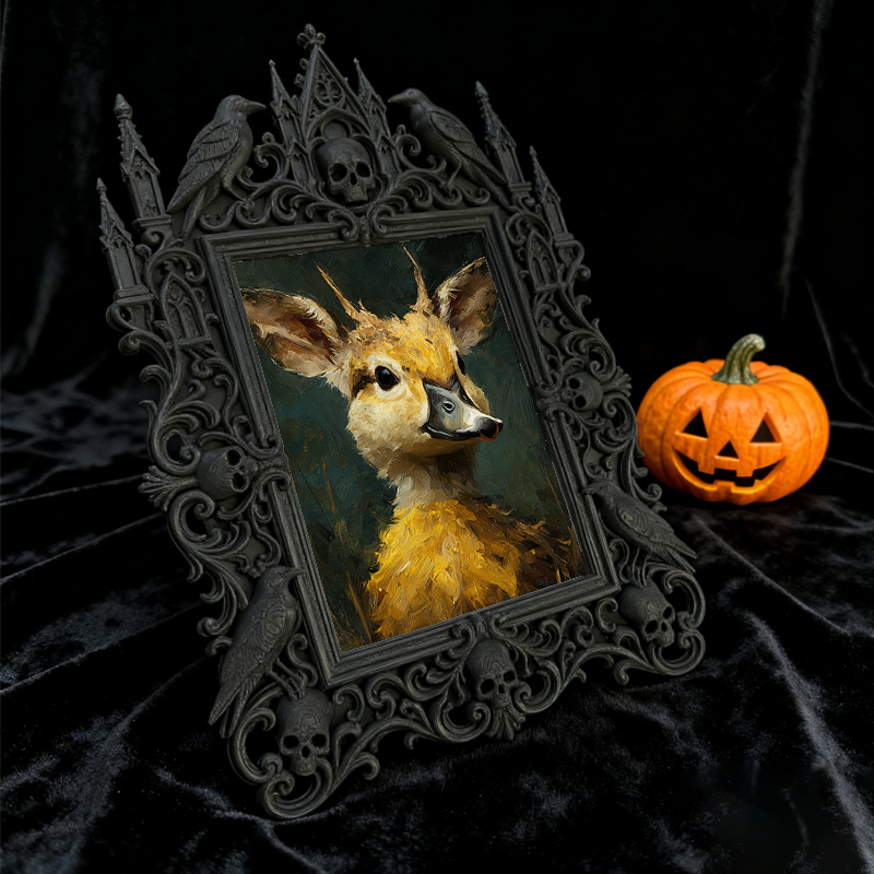 Classy-dark-style Gothic Dark-style Photo Frame | Dark Academia Bookcase Decor, Photo Ornament, Wall-mountable & Tabletop, Practical Frame