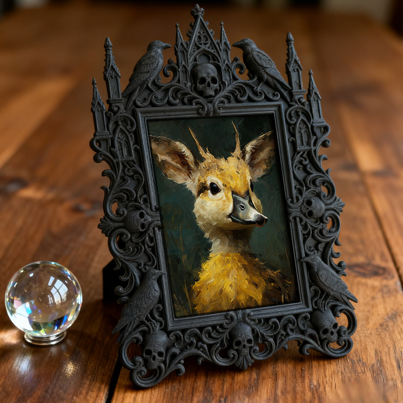 Classy-dark-style Gothic Dark-style Photo Frame | Dark Academia Bookcase Decor, Photo Ornament, Wall-mountable & Tabletop, Practical Frame