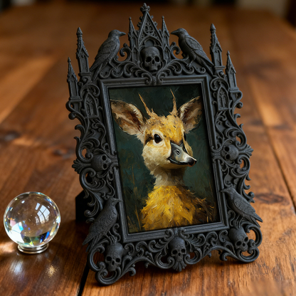 Classy-dark-style Gothic Dark-style Photo Frame | Dark Academia Bookcase Decor, Photo Ornament, Wall-mountable & Tabletop, Practical Frame