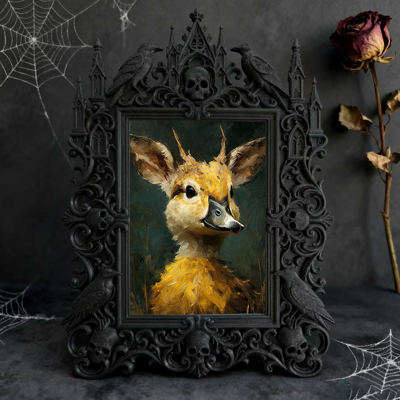 Classy-dark-style Gothic Dark-style Photo Frame | Dark Academia Bookcase Decor, Photo Ornament, Wall-mountable & Tabletop, Practical Frame