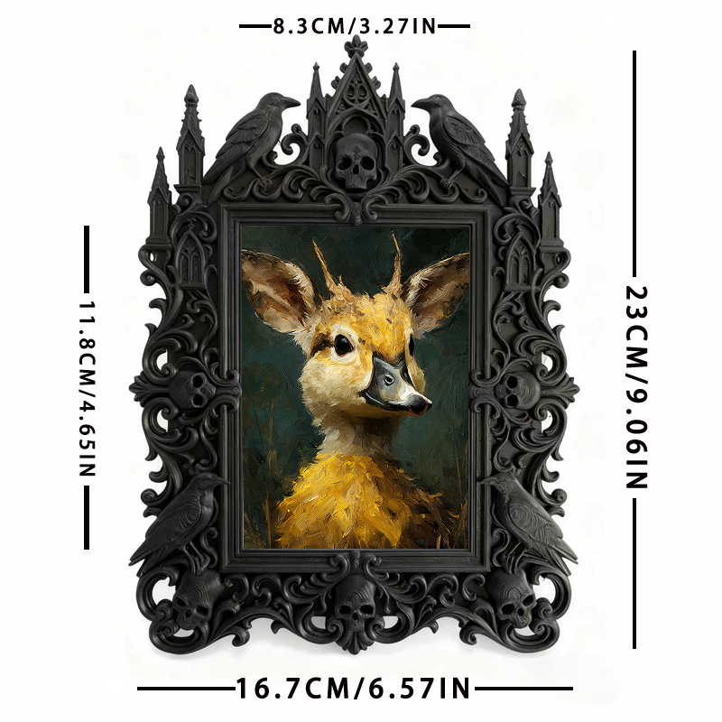 Classy-dark-style Gothic Dark-style Photo Frame | Dark Academia Bookcase Decor, Photo Ornament, Wall-mountable & Tabletop, Practical Frame