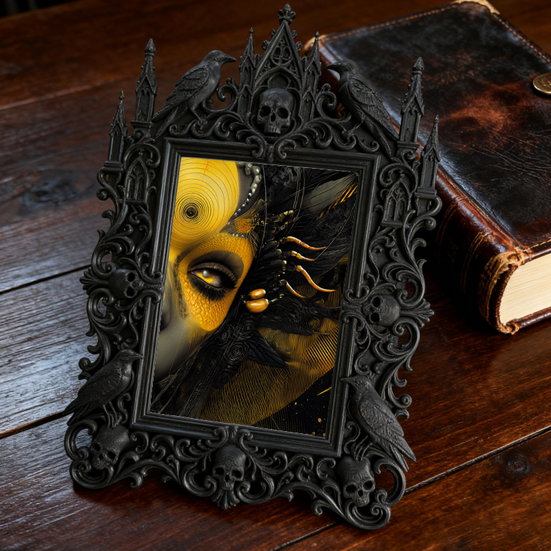 Rare-edition Gothic Dark-style Photo Frame | Vampire LARP Themed Bedroom Decor, Photo Ornament, Wall/Table Dual-use, Artistic Frame
