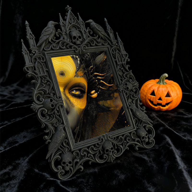 Rare-edition Gothic Dark-style Photo Frame | Vampire LARP Themed Bedroom Decor, Photo Ornament, Wall/Table Dual-use, Artistic Frame