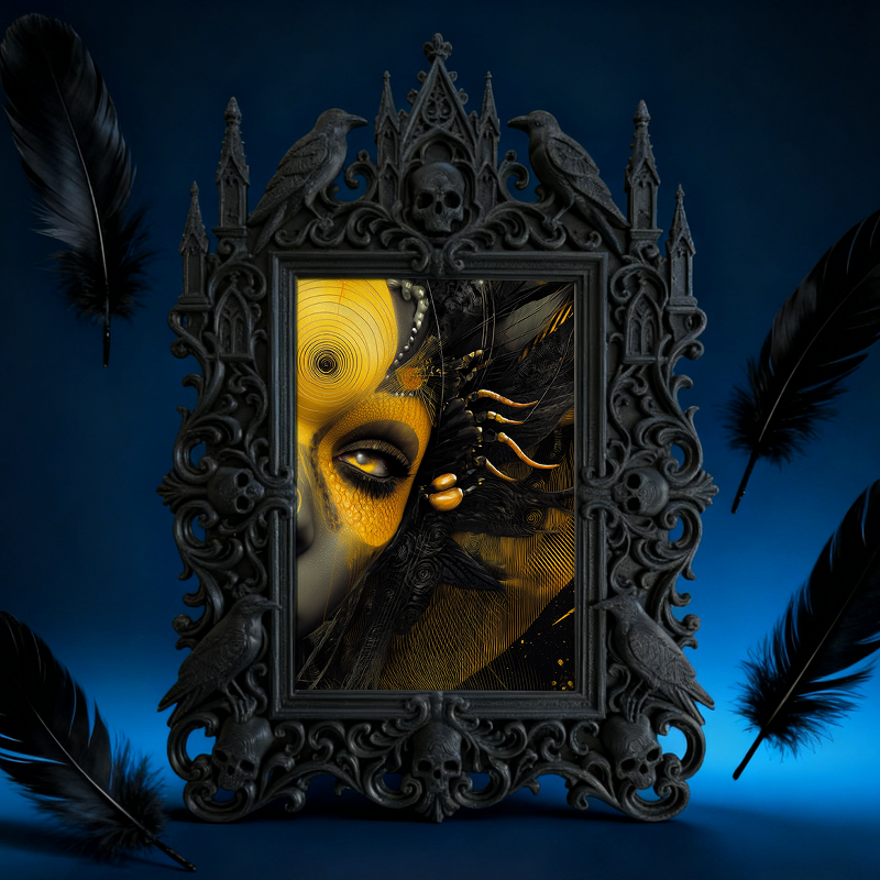 Rare-edition Gothic Dark-style Photo Frame | Vampire LARP Themed Bedroom Decor, Photo Ornament, Wall/Table Dual-use, Artistic Frame