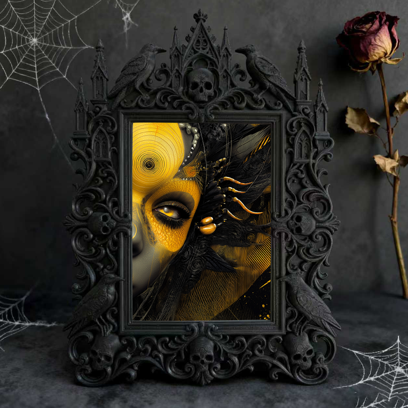 Rare-edition Gothic Dark-style Photo Frame | Vampire LARP Themed Bedroom Decor, Photo Ornament, Wall/Table Dual-use, Artistic Frame