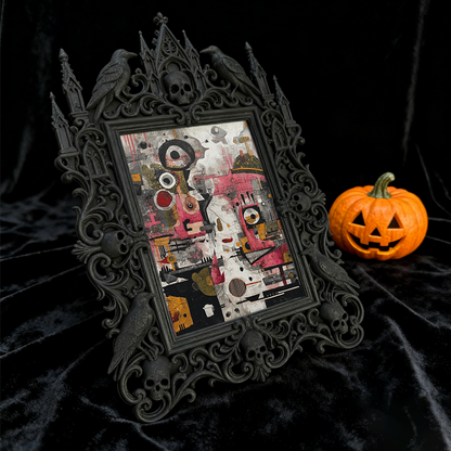 Unique-gothic Gothic Dark-style Photo Frame | Witchy Kitchen Herb Rack Decor, Photo Ornament, Wall-mountable & Tabletop, Portable Frame