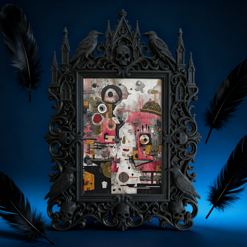 Unique-gothic Gothic Dark-style Photo Frame | Witchy Kitchen Herb Rack Decor, Photo Ornament, Wall-mountable & Tabletop, Portable Frame