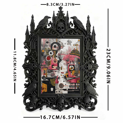 Unique-gothic Gothic Dark-style Photo Frame | Witchy Kitchen Herb Rack Decor, Photo Ornament, Wall-mountable & Tabletop, Portable Frame