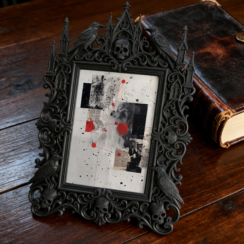 Sturdy-gothic Gothic Dark-style Photo Frame | Gothic Garage Man Cave Decor, Photo Ornament, Dual-use Display, Wear-resistant Frame