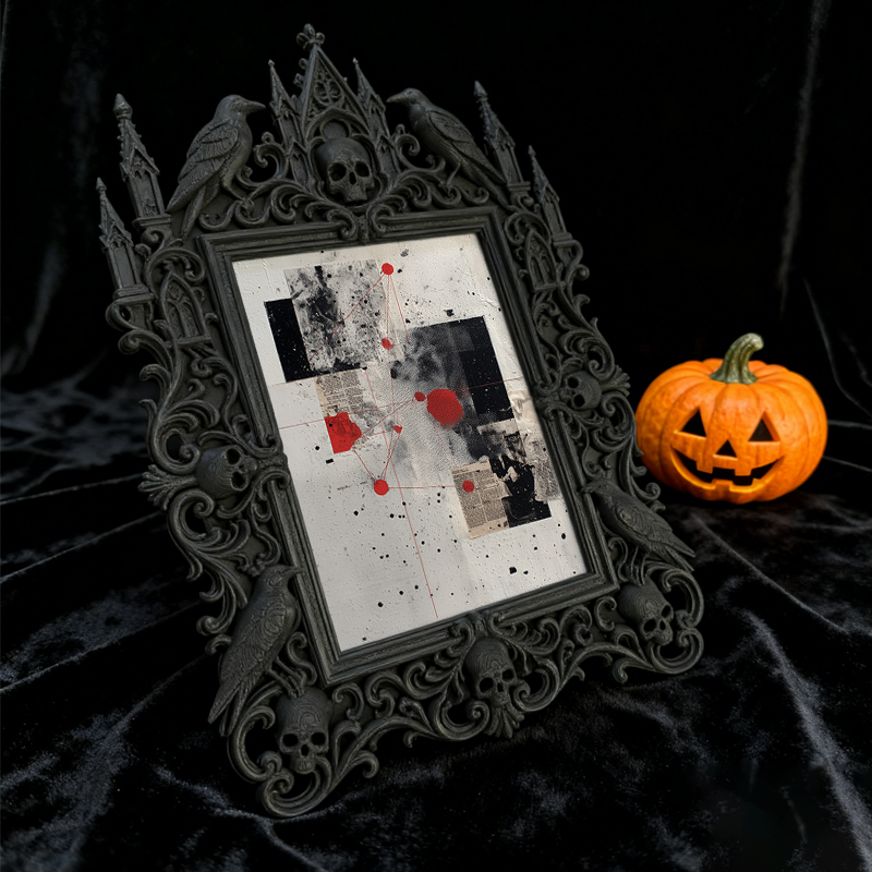 Sturdy-gothic Gothic Dark-style Photo Frame | Gothic Garage Man Cave Decor, Photo Ornament, Dual-use Display, Wear-resistant Frame