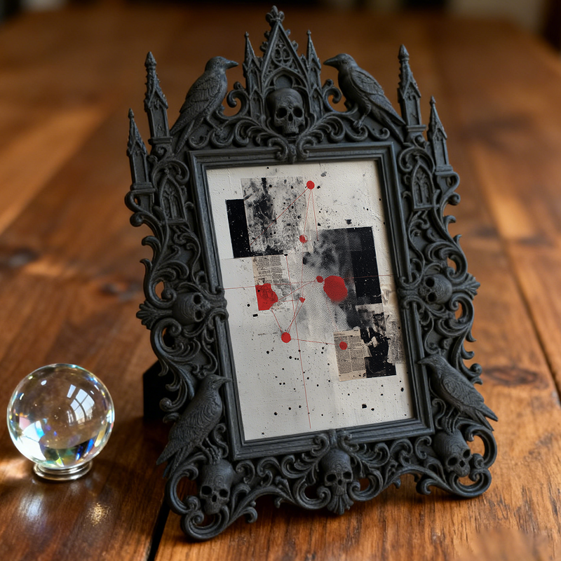 Sturdy-gothic Gothic Dark-style Photo Frame | Gothic Garage Man Cave Decor, Photo Ornament, Dual-use Display, Wear-resistant Frame
