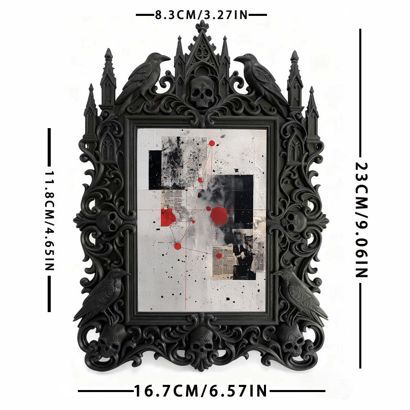 Sturdy-gothic Gothic Dark-style Photo Frame | Gothic Garage Man Cave Decor, Photo Ornament, Dual-use Display, Wear-resistant Frame